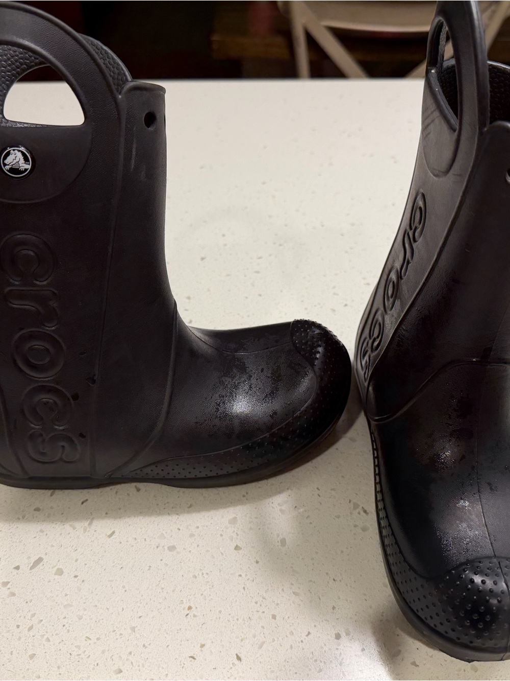 CROCS Kids Black Waterproof Pull-On Rain Boots